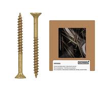 HELPMATE - Vis universelles tête fraisée 3,5x40 passivées jaune - 300 vis à bois avec entraînement en T et filetage partiel - Boulons pour panneaux de particules pour l'intérieur & l'extérieur protégé