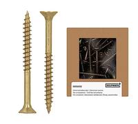 HELPMATE - Vis universelles tête fraisée - 4,5x50 mm - passivées jaune - 150 vis à bois avec entraînement en T et filetage partiel - Boulons pour l'intérieur