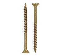 HELPMATE - Vis universelles tête fraisée - 4,5x60 mm - passivées jaune - 250 vis à bois avec entraînement PZ et filetage partiel - Boulons pour panneaux de particules pour l'intérieur