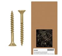 HELPMATE - Vis universelles tête fraisée - 4x35 mm - passivées jaune - 500 vis à bois avec entraînement PZ et filetage partiel - Boulons pour panneaux de particules pour l'intérieur