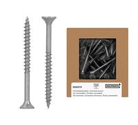 HELPMATE - Vis universelles tête fraisée - 5x60 mm - acier inoxydable A2 - 100 vis à bois avec entraînement PZ et filetage partiel - Vis pour l'intérieur et l'extérieur