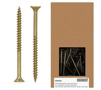 HELPMATE - Vis universelles tête fraisée - 5x70 mm - passivées jaune - 180 vis à bois avec entraînement PZ et filetage partiel - Boulons pour panneaux de particules pour l'intérieur