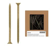 HELPMATE - Vis universelles tête fraisée - 5x80 mm - passivées jaune - 75 vis à bois avec entraînement PZ et filetage partiel - Boulons pour panneaux de particules pour l'intérieur