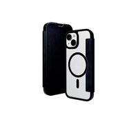 Helsinki - Etui à rabat pour téléphone portable - compatibilité avec MagSafe - plastique, cuir vegan - transparent/noir - pour Apple iPhone 15