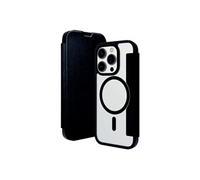 Helsinki - Etui à rabat pour téléphone portable - compatibilité avec MagSafe - plastique, cuir vegan - transparent/noir - pour Apple iPhone 15 Pro