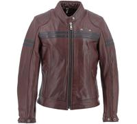 Helstons Chica Buffalo Veste en cuir de moto pour dames, Rouge foncé, Taille XL