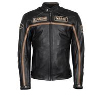 helstons Daytona Veste en cuir Noir/Beige L homme