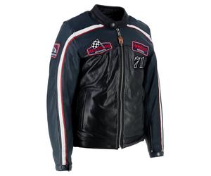 helstons Formular Sport Veste en cuir Noir/Bleu L homme