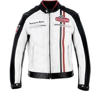 Helstons Jay Motul Edition Veste en cuir de moto, Noir/Blanc, Taille L