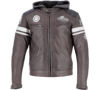 Helstons Riposte Veste en cuir de moto, Brun foncé, Taille M