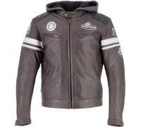 Helstons Riposte Veste en cuir de moto, Brun foncé, Taille S
