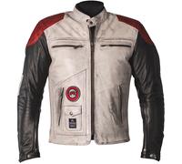 helstons Tracker Natural Veste en cuir Blanc/Noir/Rouge S homme
