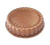 Heluok Moule à gâteau Charlotte de 25,4 cm, moule à gâteau en forme de fleur, moule à gâteau Charlotte antiadhésif, plateau à gâteau rond réutilisable pour la cuisson, petit moule à gâteau en acier au