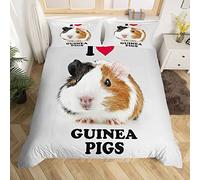 HELVES Housse de Couette 140x200 Cochon d'Inde, Cochon d'Inde Mignon Parure de Lit 1 Personne Imprimée 3D Microfibre Housse Couette 2 Taies d'oreiller 65x65 cm