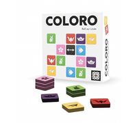 Helvetiq - Coloro - Collectionnez Le Plus Grand Nombre d'origamis d'un même Symbole - pour 2 Joueurs - Tuiles en Bois colorées et ajourées - Abstrait et Tactique