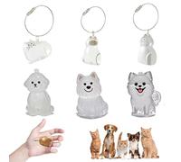 Helweet Boîte à Souvenirs pour Poils d'animaux de Compagnie, Porte-clés Médaillon pour Poils d'animaux, Porte-clés en Fourrure de Chien, 6 Pièces, Porte Clés pour Ranger la Fourrure et la Moustache