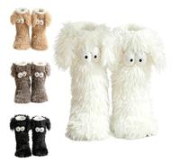 Helweet Chaussettes Femme Fantaisie, 2026 Nouveau Chaussettes Antidérapantes Femme, Chaussettes de Sol, Mignon et Chaud, Cadeaux pour Femmes,(Blanc)