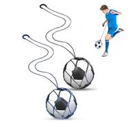 Helweet Football Kick Entraîneur Solo Entraînement, Football Kick/Lancer Entraîneur, Sac À Ballons De Foot, Filet D'entraînement pour Ballon pour Enfants Et Adultes Débutants Extérieur, 2 Pièces