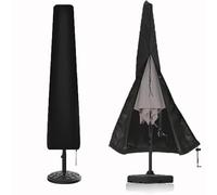 Helweet Housse de Protection pour Parasol, Housse Parasol Deporte Imperméable, Housses pour Parasols de Jardin, Imperméable, Coupe-Vent, Adapté Aux Jardins, Cours et Plages, Noir, 190 x 50 x 35cm