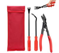 Helweet Pince a Degrafer Set, Pinces à Riveter en Plastique, Outil de Rivetage en Plastique, Pince à Retirer Les Clips de Panneau, Clips Voiture Ensemble D'outils, 3 Pièces, avec 1 Sac de Rangement