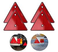 Helweet Réflecteur de Remorque Triangulaire, Réflecteurs Triangles, Catadioptre Triangulaire, 4 Pièces Triangle Voiture Réfléchissant Arrière pour Accessoire Velo, Accessoire Moto, Remorque Voiture