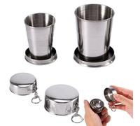 Helweet Tasse de Voyage Pliable, Mug à Café Portable, Coupe de Voyage Légèr, Tasses Pour Le Camping, Tasse Se Pliante, Pour Pique-nique, Camping, Randonnée en Plein Air, 2 Pièces(75ml+150ml)