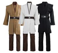 helymore Costume Jedi Homme Cosplay Uniforme Adulte Médiéval Wars Vêtements Halloween Cosplay Costume de Fête Ensemble, Blanc., XXL