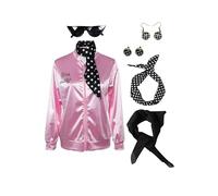helymore femmes set 50 's sand Rose satin veste avec accessoires Halloween set, taille L