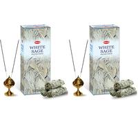 HEM 100 Bâtons d'Encens Sauge Blanche- 6 x 20 (Lot de 2)
