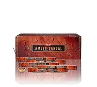 Hem Amber Sandal Lot de 5 paquets de 20 bâtons d'encens 100 bâtonnets