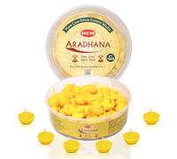 HEM Aradhna Lot de 100 ghee de vache pure avec Batti | Articles de chambre Pooja pour la maison | Sans cire | Mèches de ghee pour prières, rituels et occasions spéciales | 30 minutes de combustion