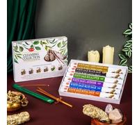 Hem Cleansing Collection Lot de 6 bâtonnets d'encens, mélanges de sauge blanche Yerba Santa, sauge noire, eucalyptus, lavande, sauge bleue et sauge royale + support de bâtonnets marron premium