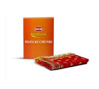 HEM Devi MATA Chunari - Rouge Puja Chunri avec bordure en tissu pour rituels religieux et kanya pujan | Chunri sacré pour cérémonies | 76,2 x 25,4 cm