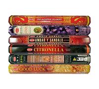 HEM Lot de 12 boîtes de bâtonnets d'encens Best Luck Opium Egyptien Jasmin Citronnelle Lotus The Sun Encens Myrrrhe 20 g chacun
