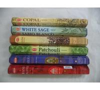 HEM Lot de 120 bâtons d'encens pour copale, sauge blanche, clou de girofle, patchouli, encens, myrrrhe