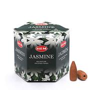 HEM Lot de 40 cônes d'encens à refoulement au jasmin | Arôme floral durable pour la positivité, le nettoyage et la relaxation | Poudre de bois d'aromathérapie pour soulager le stress et purifier l'air