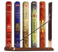 Hem Lot de 5 bâtons d'encens n°4 et porte-encens avec 5 parfums uniques