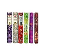 Hem Lot de 6 boîtes de 20 bâtons d'encens Lavande, jasmin, rose, patchouli, opium et bois de santal - Total de 120 bâtons
