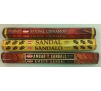 Hem Lot de 60 bâtons d'encens Santal Cannelle, Ambre Sandale et Sandale