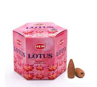 HEM Lotus Cônes d'encens à refoulement marron | Arôme durable pour la positivité et l'air pur | Herbes pures, poudre de bois | Aromathérapie pour soulager le stress, purificateur d'air et nettoyage |