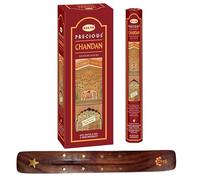 HEM Precious Chandan Bâtons d'encens avec porte-bâton DHS pour la guérison, l'aromathérapie, la spiritualité, le spa, le yoga, la méditation