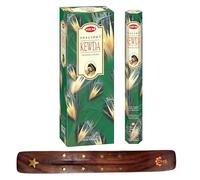 HEM Precious Kewda Boîte complète de 6 bâtons d'encens avec porte-bâton DHS pour aromathérapie, relaxation, spiritualité, spa, yoga, méditation et guérison