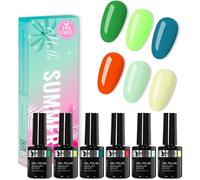 HEMA-FREE Semi-Permanent Nail Polish, TPO-Free, 6 Colours, 10 ml, Green, Red, Light Yellow Semi-Permanent UV Gel Mu VERNIS A ONGLES