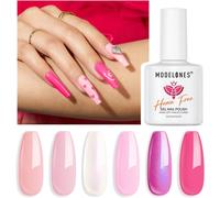 Hema-Free Semi-Permanent Uv Gel Nail Polish Kit White Pink Purple Vegan 6 Colours Semi-Permanent Soak Off Gel Polish French Manicure Suitable For Summer Party
