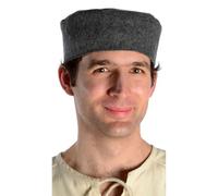HEMAD Casquette médiévale doublée en feutre de laine, gris, XX-Large