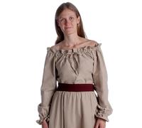 HEMAD Chemisier médiéval pour femme en coton S-XXL - Modèle : Gotelinde, Couleur chanvre, S