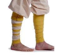 HEMAD Ensemble de mollets médiévaux en coton solide avec fibules Modèle : Balder, jaune, taille unique