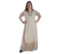 HEMAD Hrotsvit - Casquette médiévale en coton vert clair, bleu clair, vert, noir, blanc, rouge, marron, violet, chanvre, rouge feu, beige, jaune, marron clair S/M, L/XL, beige, S-M