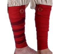 HEMAD Lot de bandages médiévaux en coton solide avec fibules Modèle : Balder, Rouge vif, taille unique