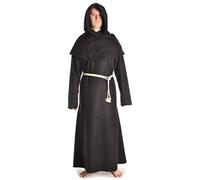 HEMAD Robe de Moine à Capuche séparée - Coton - Bleu, Rouge, Noir, Marron - S/M - XXL/XXXL